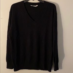 Everlane black v-neck cashmere sweater Sz Large